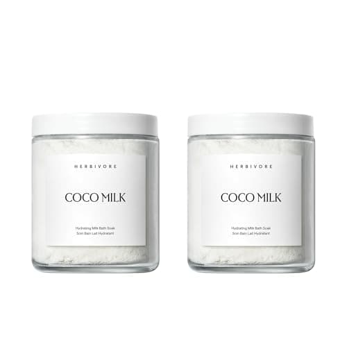 HERBIVORE Coconut Milk Bath Soak | Deeply Hydrating + Skin Softening, Soothing Light Coconut Scent, Vegan, Plant-Based