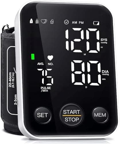 Oklar Blood Pressure Monitor Upper Arm Monitors for Home Use BP Machine Sphygmomanometer with 2x120 Reading Memory Adjustable Arm…