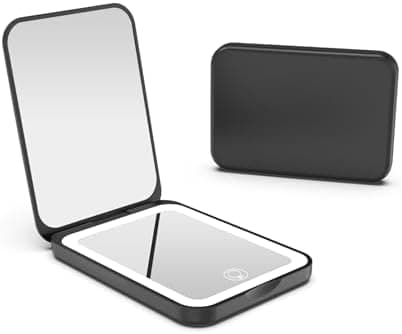 Kintion 2025 Pocket Mirror, Rechargeable Dimmable 3 Color Lighting 1X/3X LED Compact Travel Makeup Mirror for…