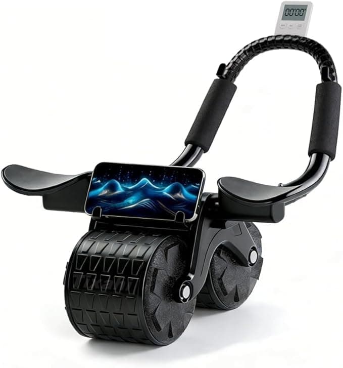 2026 Upgraded Automatic Rebound Ab Roller with Elbow Support, Dual Wide Wheel Ab Workout Equipment for Core Strength Training…