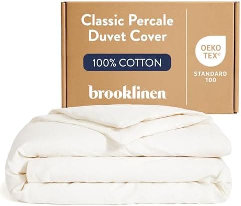 Brooklinen Luxury Percale Duvet Cover – 100% Cotton, Cool, Crisp, Extra-Long Corner Ties, Button Closure, Soft & Breathable –…