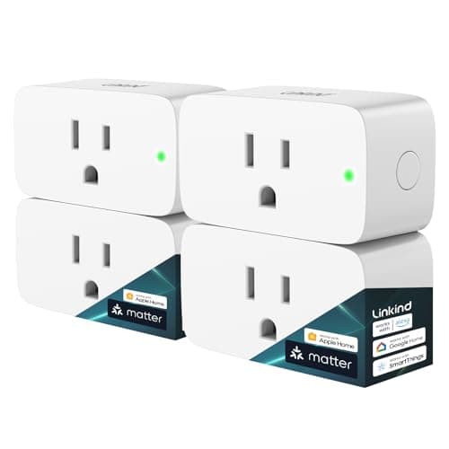 Linkind Matter Smart Plug, Work with Apple Home, Siri, Alexa, Google, SmartThings, Smart Home Smart Outlet Timer 15A/1800W, APP…