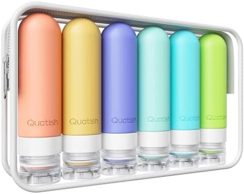 Quatish Travel Bottles for Toiletries 6 Pack, Original Patented Leakproof 3 oz Tsa Approved Travel Size Containers, BPA Free…
