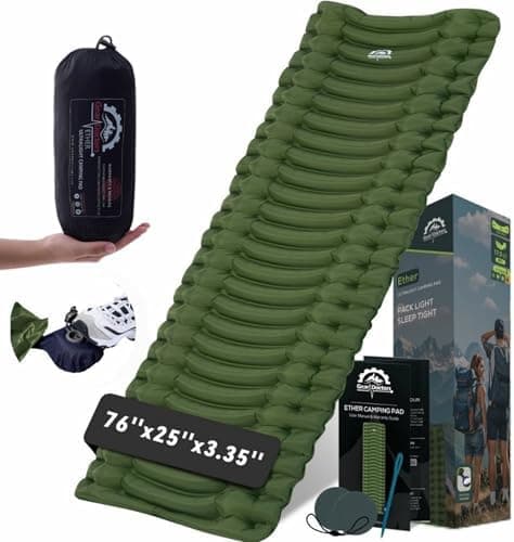 Gear Doctors® Ether 17.5oz Ultralight Camping Sleeping Pad – Backpacking Air Mattress – Camping Mattress Pad…