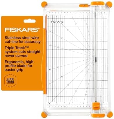 Fiskars Precision Paper Trimmer, Easy and Accurate Crafting Tool, Cuts Straight for Crafts, Cards, and More