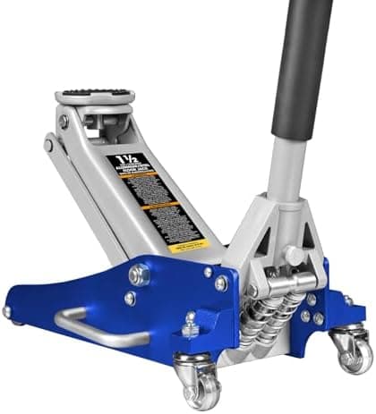 BIG RED T815016L Torin Hydraulic Low Profile Aluminum and Steel Racing Floor Jack with Dual Piston Quick Lift Pump, 1.5 Ton…