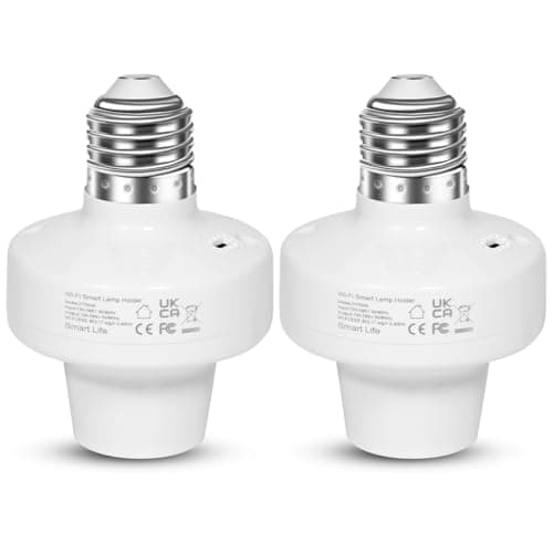 AICase Smart WiFi E27/E26 Light Socket, [2 Pack] Intelligent WLAN Home Remote Control Light Lamp Bulb Holder Compatible with…