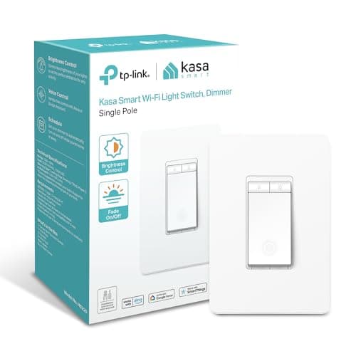 Kasa Smart Dimmer Switch HS220, Single Pole, Needs Neutral Wire, 2.4GHz Wi-Fi Light Switch Works with Alexa…