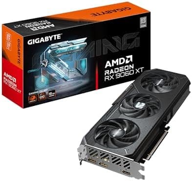 GIGABYTE Radeon RX 9060 XT Gaming OC 16G Graphics Card, PCIe 5.0, 16GB GDDR6, GV-R9060XTGAMING OC-16GD Video…