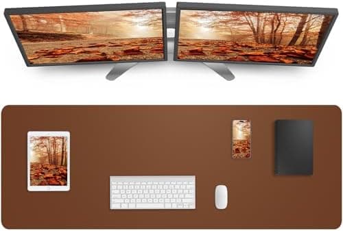 Large Desk Mat 55" x 17"Leather Desk Pad Protector,Mouse Pad,Office Desk Mat, Non-Slip PU Leather Desk…