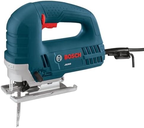 Bosch JS260 Top-Handle Jig Saw - 6.0 Amp Motor, Variable Speed Control, Low-Vibration Plunging Design, Toolless Blade Change…