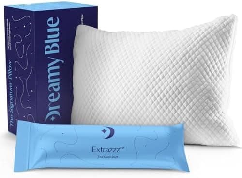 DreamyBlue Signature Pillow w/Adjustable Loft • Shredded Memory Foam…