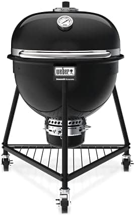 Weber Summit® Kamado E6 Charcoal Grill, Black – Dual‑Walled Insulated Steel Kamado with 24" Cooking Area, Porcelain‑Enameled…