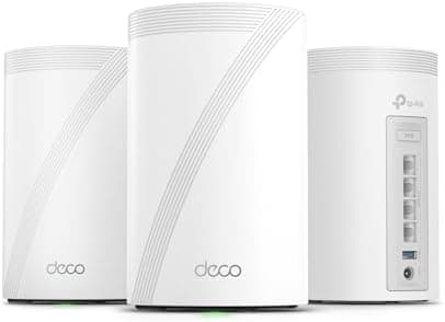 TP-Link Deco 7 Pro BE63 Tri-Band WiFi 7 BE10000 Whole Home Mesh System - 6-Stream 10 Gbps, 4x2.5G Ports Wired Backhaul, 4X Smart…