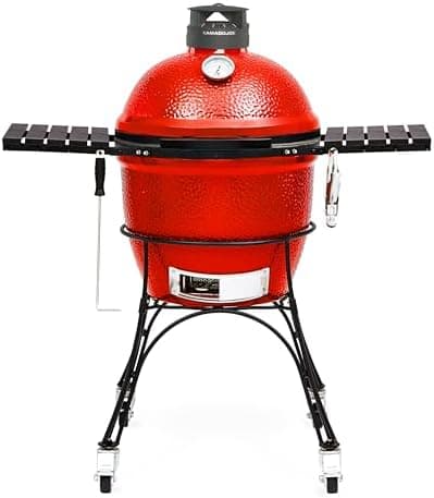 Kamado Joe Classic Joe Series II 18-inch Ceramic Charcoal Grill and Smoker with Cart, Side Shelves…