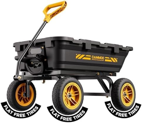 CAMMOO 10in NO-FLAT TIRES 900lb Heavy-Duty Garden Dump Cart DIY…