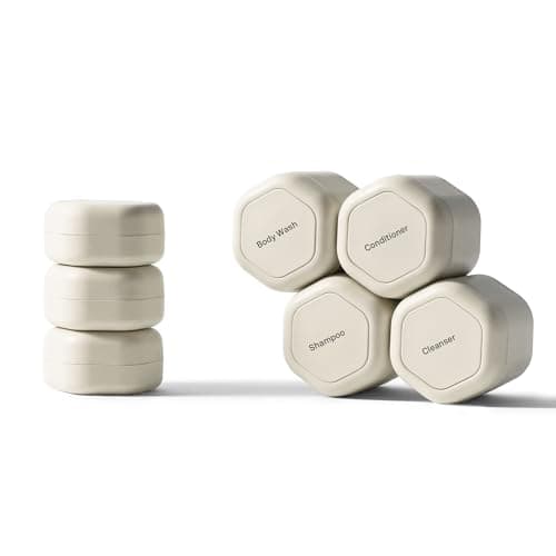 Cadence Travel Containers - Daily Routine Capsule Set - Magnetic Containers with Lids,4 Flex Mediums (1.32oz)…
