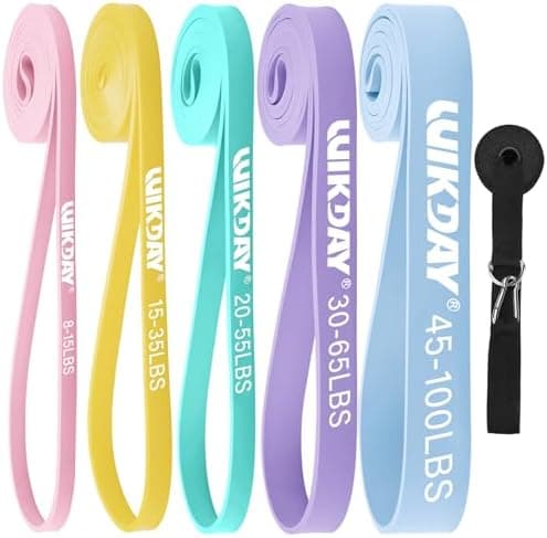 WIKDAY Resistance Bands, Pull Up Bands, Workout Bands for Exercise, Thick Heavy Resistance Band Set with Door Anchor, Elastic…