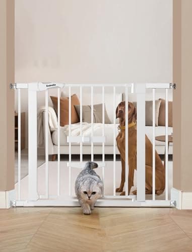 Babelio New Version Baby Gate with Cat Door Adjustable, 29-40" Metal…
