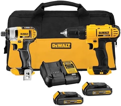 DEWALT 20V MAX Cordless Drill and Impact Driver, Power Tool Combo Kit , Includes 2 Batteries…