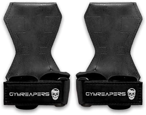 Gymreapers Weight Lifting Grips (Pair) for Heavy Powerlifting, Deadlifts, Rows, Pull Ups, with Neoprene Padded Wrist Wraps…