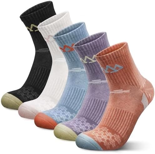 innotree Merino Wool Hiking Socks for Women Quarter Ankle Crew Thermal Cushion Moisture Wicking Socks,5 Pairs