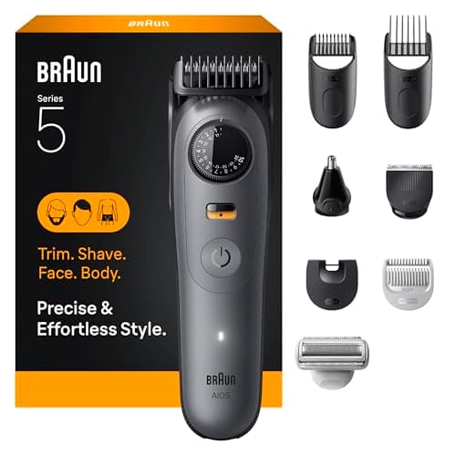 Braun Series 5 All-in-One Beard & Body Grooming Kit for Men, Cordless Trimmer, Hair Clippers & Shaver for…