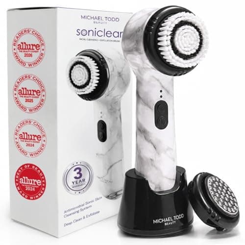 Michael Todd Beauty Soniclear Allure 2026 Readers Choice Winner Sonic (no Rotating) Facial Cleansing + Exfoliation Brush for…