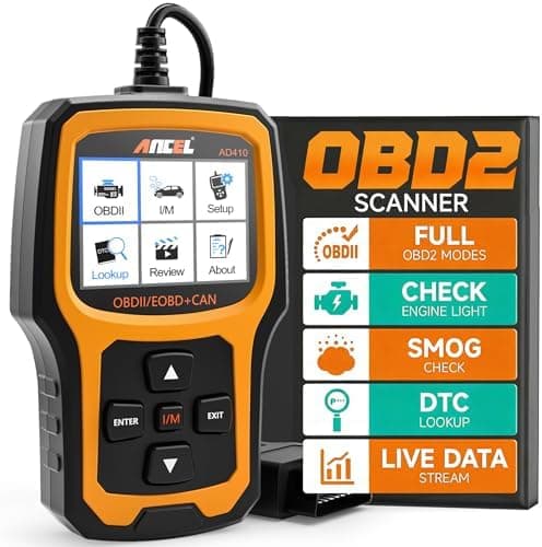 ANCEL AD410 Enhanced OBD2 Scanner, Vehicle Code Reader for Check Engine Light, Automotive OBD II Scanner Fault Diagnosis, OBDII…