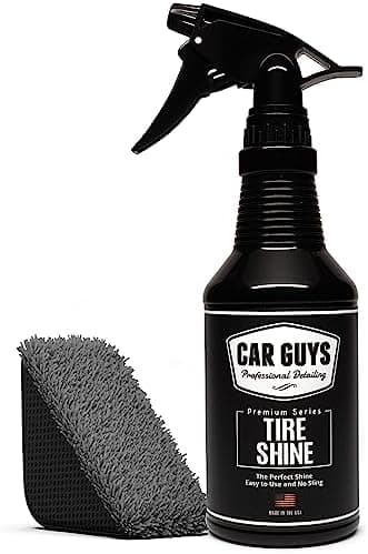 CAR GUYS Tire Shine Spray - The Perfect Deep Black Shine - Long…