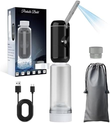 Portable Bidet for Travel, Rechargeable Travel Bidet Sprayer Fits Various Sizes of Water Bottles, Waterproof High Pressure…