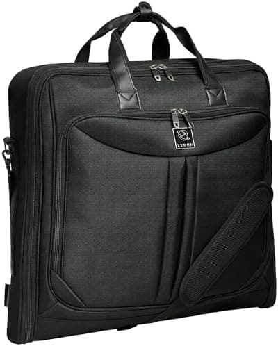 ZEGUR Premium Suit Garment Bag Carry On - Hangs 4 Suits - Travel & Business with Shoulder Strap and…