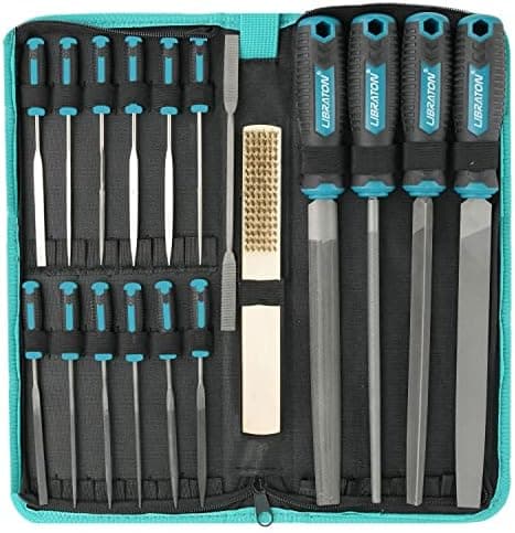 Libraton 31PCs Metal File Set, Metal Files, Metal Files for Steel, 12 Needle Files with Case, Riffler File, 12 Sandpapers, Steel…