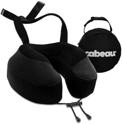 Cabeau Evolution S3 Airplane Travel Pillow for Long Flights - Supportive Memory Foam Body Positioner with Seat Straps to Secure…