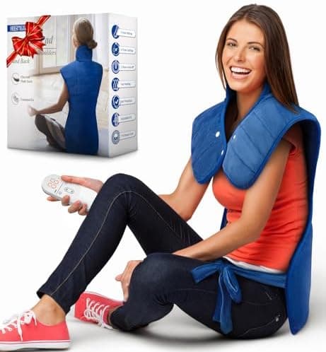 Heating Pad for Neck Shoulders and Back, Weighted Electric Heat Pad for Full Body Relax, 22" x 37" Large Heated Pad 6 Heat Levels…