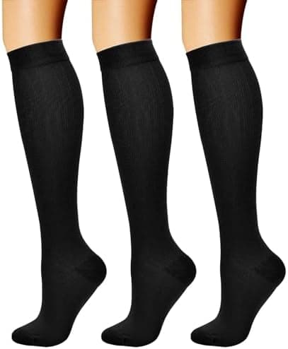 CHARMKING Compression Socks for Women & Men Circulation (3 Pairs) 15-20 mmHg is Best Support for Athletic Running Cycling Global…
