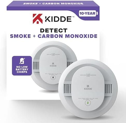 Kidde Smoke and Carbon Monoxide Detector, 10-Year Battery Powered, LED Status Lights, 85 dB Alarm, 5-inches, 30CUD10, 1 Pack