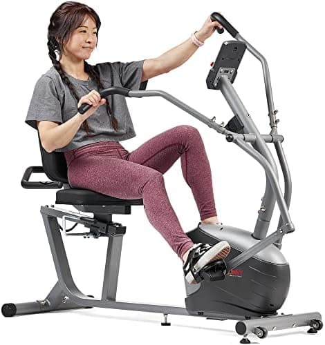 Sunny Health & Fitness Smart Recumbent Bike, Full-Body Home Training…