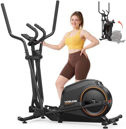 YOSUDA Foldable Elliptical Exercise Machine for Home,15IN Stride Compact Folding Elliptical Training Machine Only 2 sq ft for…