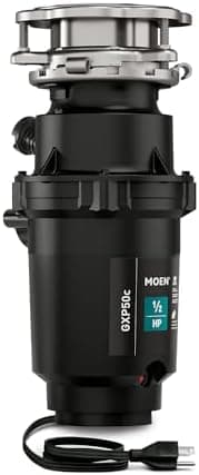 Moen Prep Series PRO Continuous Feed Compact Garbage Disposal for Kitchen Sink with Power Cord, GXP50C