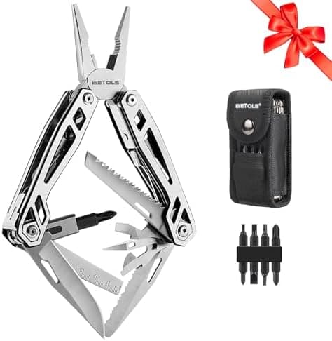 Multitool with Pocket Knife, Birthday Gifts for Men Women Mom Dad, WETOLS 21-in-1 Stainless Steel Pliers with Screwdrivers…