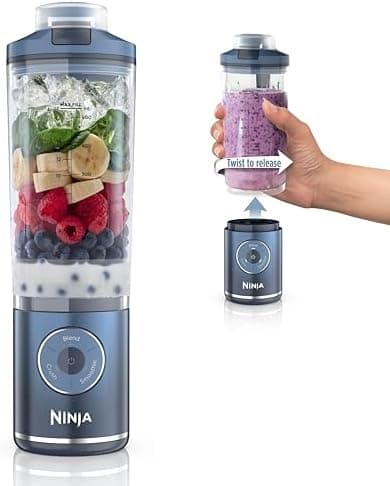 Ninja Blast Max, Portable Blender + Twist & Go, Personal Smoothie, Blend, Ice Crush, 3 Programs, Cordless, 22 oz removable…