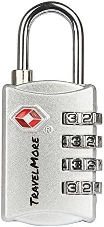TravelMore TSA Luggage Locks with 4 Digit Combination – Heavy Duty Set Your Own Padlocks for Travel, Baggage, Suitcases &…
