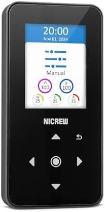 NICREW HyperReef Gen 2 Controller, 5 Channels Adjustable, Touch Button Control, 2.4 in LCD Screen, with Daisy Chain Function