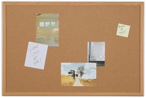 Staples Cork Bulletin Board, 3 x 2 Feet, Oak Frame, Vertical or…