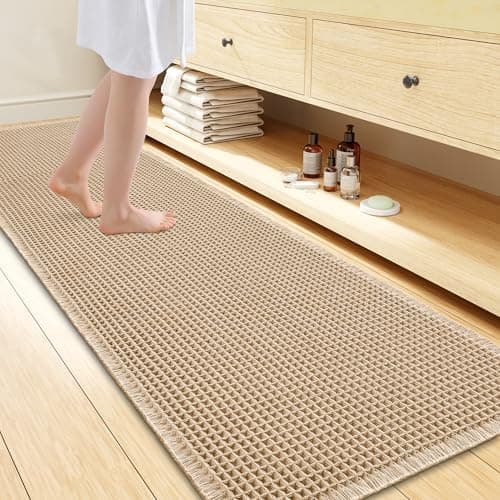 Smiry Waffle Bath Mat 72x24, Extra Soft Absorbent Bathroom Rugs, Non Slip Machine Washable Quick Dry Bath Rugs for Bathroom…