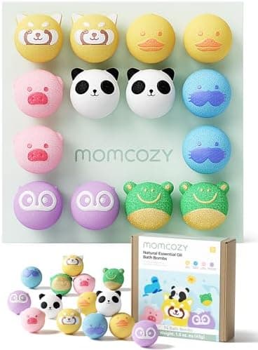 Momcozy 14-Pack Animal Bath Bombs with Essential Oil, Ideal Christmas Gift for Happy Educational & Fun Bath Time, Bath Bombs Kit…