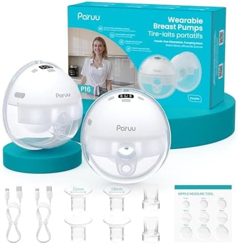 Paruu Hands Free Breast Pump P16, Wearable Breast Pump Electirc Portable with 4 Modes & 12 Levels, Max…