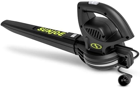 Sun Joe Corded Electric Leaf Blower Machine, 155 MPH, 260 CFM, 6-Amp Motor, Black - Portable and Lightweight Gardening Equipment…