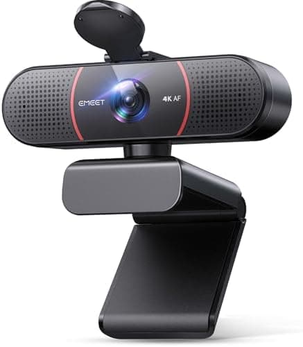EMEET C960 4K Webcam for PC, 4K UHD CMOS Sensor, PDAF Auto Focus, Dual Omnidirectional Mics, Auto Light Correction, 73° FOV…